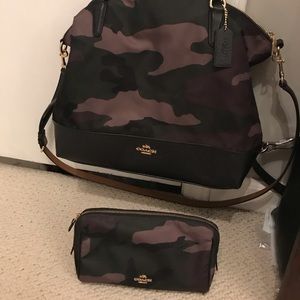 Coach Camo Purse and Accessory Pouch